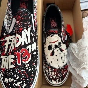 Halloween VANS Men’s Shoes Classic Slip On x Friday The 13th Jason Voorhees Mens